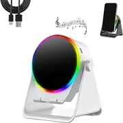 4-in-1 360° Rotating Bluetooth Speaker Stand, Cell Phone Stand with Wireless Bluetooth Induction Speaker, Anti-Slip Base Hd Surround Sound for Home and Outdoors (White)