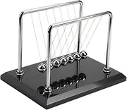 CERROPI 7 Balls Newtons Cradle Balance Pendulum Balls, Perpetual Motion Desk Toys Desk Gadgets-11 Inch, Swing 55 Sec (Marble Base)