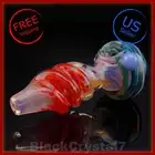 4.5" Handmade Thick Red Colorful Design Spiral Tobacco Smoking Bowl Pipes