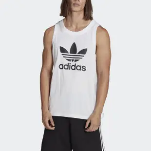 【adidas 愛迪達】背心 男款 運動背心 慢跑 三葉草 亞規 TREFOIL TANK 白 IA4808