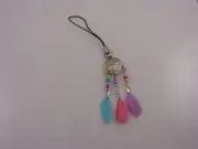 Unicorn dream catcher cell phone fits Ipad charm ear cap dust plug silver tone