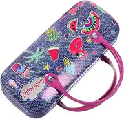 [CATIEBYE] Cartoon Pattern PU Leather Glasses Case Portable Eyeglasses Holder for Lightweight Sunglasses Storage Box with Unique Design present for Friends