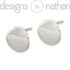 Designs by Nathan | 925 Sterling Silver Polished 12mm Flat Circle Post Earrings