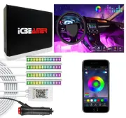4X 12LED Colorful RGB Car Interior Floor Atmosphere Light Strip App Control Z61 (for: Volkswagen)