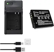 1800Mah CGA-S005E S005 DMW-BCC12 Battery + USB-C led Charger for Panasonic Lumix DMC-LX1 LX2 LX3 FX3 Fuji NP-70 DB60