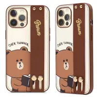 在飛比找蝦皮商城優惠-GARMMA LINE FRIENDS 手掌帶燙金皮革保護套