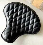 Spring Seat Chopper Sporster Softai Harley Bobber 15x14" Black Diamond Stitched
