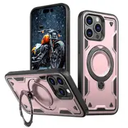 For iPhone 15 Pro Case Compatible with MagSafe Military Protection PC+TPU Kickstand Phone Cover
