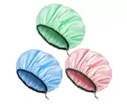 Shower Caps for Women Reusable Waterproof, 3 Pack Women Shower Caps Reusable ...