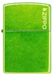 Zippo 24513ZL, Classic Lurid Green Finish Lighter With Logo, Full Size