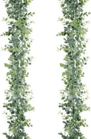 Sggvecsy Artificial Eucalyptus Garland 2 Pack Fake Greenery 2