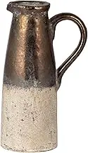 A & B Home 11 in H Sienna Brown Ceramic Indoor Outdoor Candia Pitcher, Home Accent Décor