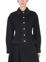 [Alexander McQueen] Alexander McQueen-Hybrid Denim Jacket-Donna 38