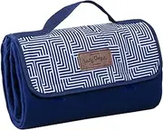 Lazy Dayz Fleece Picnic Rug Portable Outdoor Camping Mat Durable Fabric Foldable Waterproof Large Size Lightweight Beach Mat w/Carry Strap