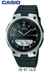 Casio illuminator Analogue Digital BLACK AW80-1AJH Black Resin Band, Men