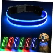 Light up Dog Collars Rechargeable, LED Dog Collar Night Walking, Medium Blue