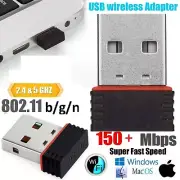 Desktop / Laptop Mini USB WiFi Dongle 802.11B/G/N 150+MBPS Adapter WIN / MAC