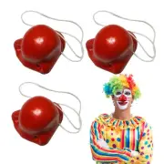 3Pcs Red Clown Nose Clown Nose with Elastic Rope for Adults