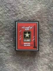 In Case of War Break Glass Army PVC Patch