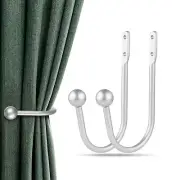 4 Pack Wall Mounted Curtain Holdback Drapery Tiebacks Hooks for Home Decor