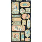Graphic45 Chipboard Die Cuts 6x12 Sheet - Alice’s Tea Party