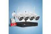 UL-tech Wireless CCTV Security System 8CH NVR 3MP 4 Square Cameras 2TB