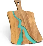 Acacia Wood Epoxy Resin Chopping Board, Kitchen Food Cutting Serving, Restaurant Authentic Style, for Cheese Platter, Charcuterie & Tapas Board, Suitable for Meat, Bread and Vegetables