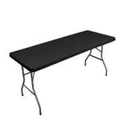 Folding Picnic Table Cloth Washable Table Protector Premium Patio Table Cover Rectangle Tables black 183x76cm