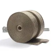 ARTR 2" x 50' Titanium Exhaust Header Heat Wrap 2 Rolls with 20PCS 11.8 Inch ...