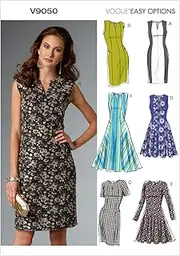 Vogue 9050 Misses' Petite Notch-Neck Dresses Sewing Pattern, Size 14-16-18-20-22