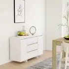 NNEVL Sideboard with 3 Drawers White 120x41x75 cm Chipboard