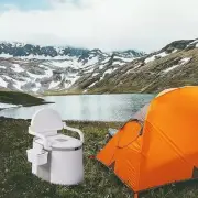 19L Camping Portable Toilet Travel Outdoor/Indoor Commode Potty +Tissue Box