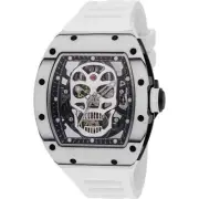 Invicta Men's Watch S1 Rally Black and Silver Skeleton Dial White Strap 49026