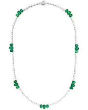 Diana M. Fine Jewelry 18K 18.77 ct. tw. Diamond & Emerald Necklace