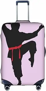 [pvinnk] karate men Print Protective Luggage Cover Elastic Washable Suitcase Travel Gear Protector, White, Medium