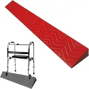 ZTZBFGM Rise Doorways Threshold Ramps, Non-Slip Solid Threshold Wheelchair Ramp, Pad Sweeping Robot Climbing Pad Strip Plastic Door Ramp Step Slope Board, Cuttable,Red,100x10x4cm
