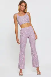 Multi Flare Pants Elastic Waist - Size 12, Women's Lr Short