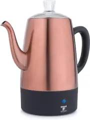 Electric Coffee Maker Percolator Pot Durable Copper Body Stainless Steel Lids