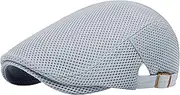 [PURFUN] Men's Cool Mesh Flat Newsboy Cap Classic Breathable Mesh Adjustable Baker Ivy Newsie Caps Summer Golf Driving Hats
