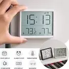 LCD Digital Wall Clock Desk Table Alarm Clock w/ Calendar Temperature Humidity
