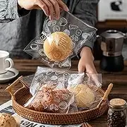 OSYLICT Clear Plastic Bread Bag,Pack of 100 Bread Cookie Bags for Homemade Bread Loaf, Baking Buns, Donut Bread. 18 cm x 15cm Bread Cellophane Bags for Daily Use Bread Storage Bags