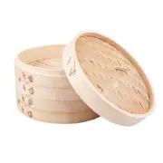 100% Genuine! D.LINE 3 Piece 2-Tier Bamboo Steamer 10" 25cm! RRP $49.95!