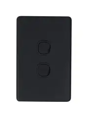 Beacon Lighting Lucci Power Ion 2 Gang Switch in Black