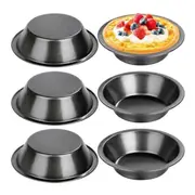 6 Pack Pie Dishes Quiche Pie Tart Tins Mini Individual Round Pie Tins Non-Stick