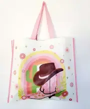 Shopping Tote Bag Boots Hat Cactus Cacti Cowgirl Rainbow Flowers TJMaxx New