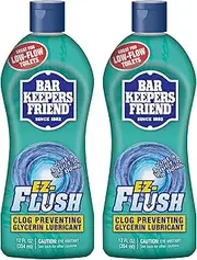 [Bar Keepers Friend] EZ-Flush Toilet Flushing Aid (2 x 12 oz) Liquid Plumber to Help Prevent Clogged Toilets - Reduces Clogging, Odor & Residue, Ideal for Low-Flow, Boat & RV Toilets, Citrus Fragrance