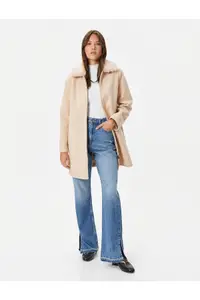 在飛比找ZALORA購物網優惠-Long Stretch Coat Removable Fa