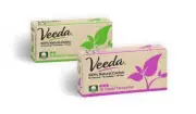 Veeda Natural Cotton Tampons, Regular and Super, Non-Applicator, 1 Box of 16 Ct
