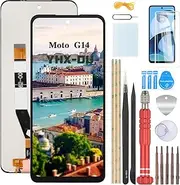 Screen Replacement for Motorola Moto G14 LCD Display Compatible with Motorola Moto G14 PAYF0010IN Touch Screen Digitizer Assembly 6.5 inches Black with No Frame with Repair Tools