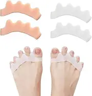 ZORTVUL Pack of 4 Toe Separators, Toe Spacer, Repeatable Washable Gel Hallux Valgus Correction, Toe Separator for Relaxing the Toes, to Relieve Bunions, Hammer Toes, Hallux Valgus, Pack of 4